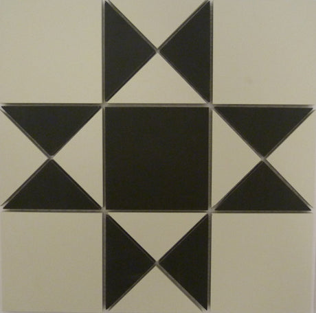 Jekyll black and white Victorian pattern porcelain floor 285x285mm room setting