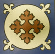 Jekyll cross roundel Victorian matt porcelain decorative inset floor tile 93x93mm