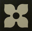 Jekyll quatrefoil Victorian matt porcelain decorative inset floor tile 93x93mm