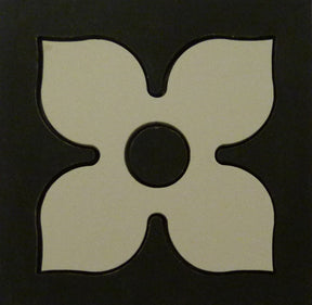 Jekyll quatrefoil Victorian matt porcelain decorative inset floor tile 93x93mm
