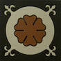 Jekyll rosette roundel Victorian matt porcelain decorative inset floor tile 93x93mm