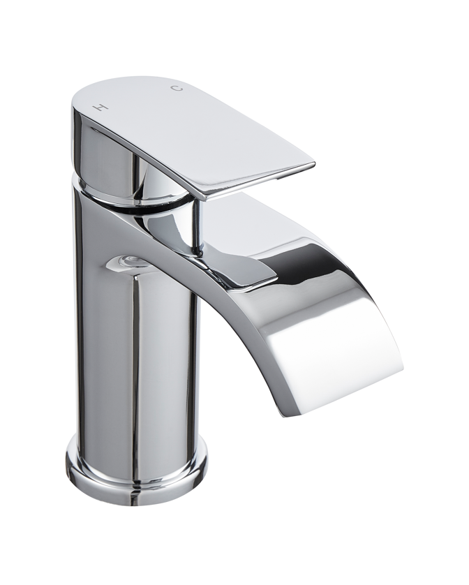 Kartell K-VIT Bella mono basin mixer tap with click waste in chrome (OFTAP11)