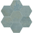 Kennebunk Mint Metallic Satin Porcelain Hexagon Wall & Floor Tile 150x170mm