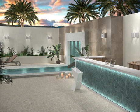 Kennebunk Mint Metallic Satin Porcelain Tropical Decor Hexagon Wall & Floor Tile 150x170mm, view 3
