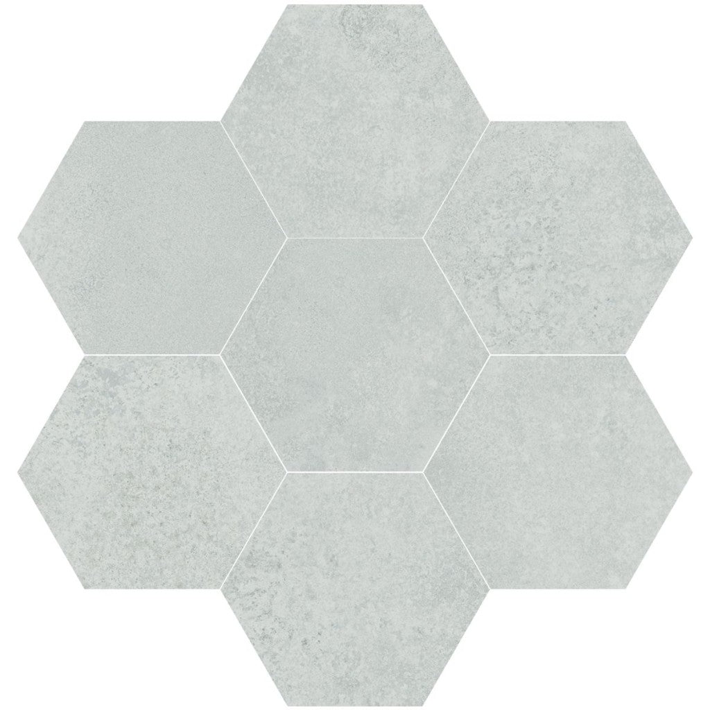 Kennebunk Silver Metallic Satin Porcelain Hexagon Wall & Floor Tile 150x170mm