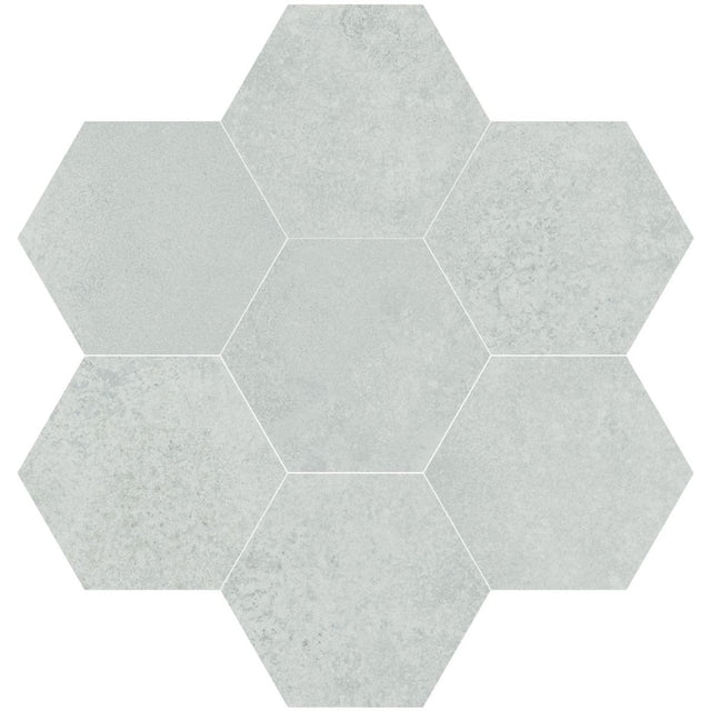 Kennebunk Silver Metallic Satin Porcelain Hexagon Wall & Floor Tile 150x170mm