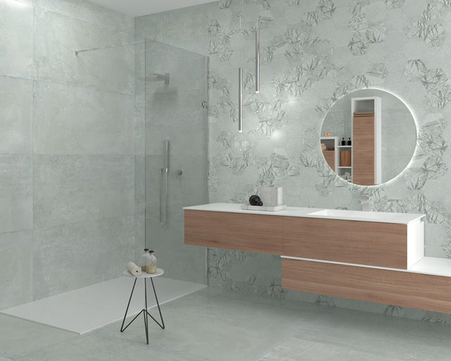 Kennebunk Silver Metallic Satin Porcelain Wall & Floor Tile 600x1200mm