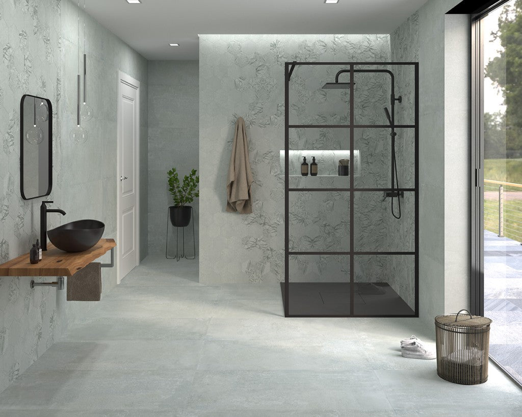Kennebunk Silver Metallic Satin Porcelain Wall & Floor Tile 600x1200mm, view 2