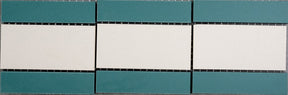 Kitty Hawk mint green Victorian style matt porcelain strip border floor tile 285x93mm