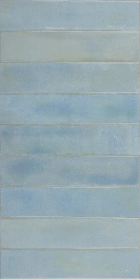 La Jolla aqua brick effect gloss porcelain wall and floor tile 300x600mm
