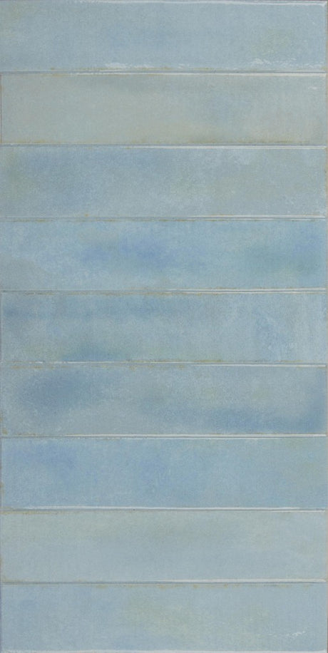 La Jolla aqua brick effect gloss porcelain wall and floor tile 300x600mm