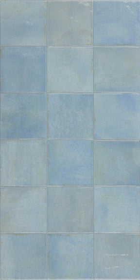 La Jolla aqua square mosaic effect gloss porcelain wall and floor tile 300x600mm
