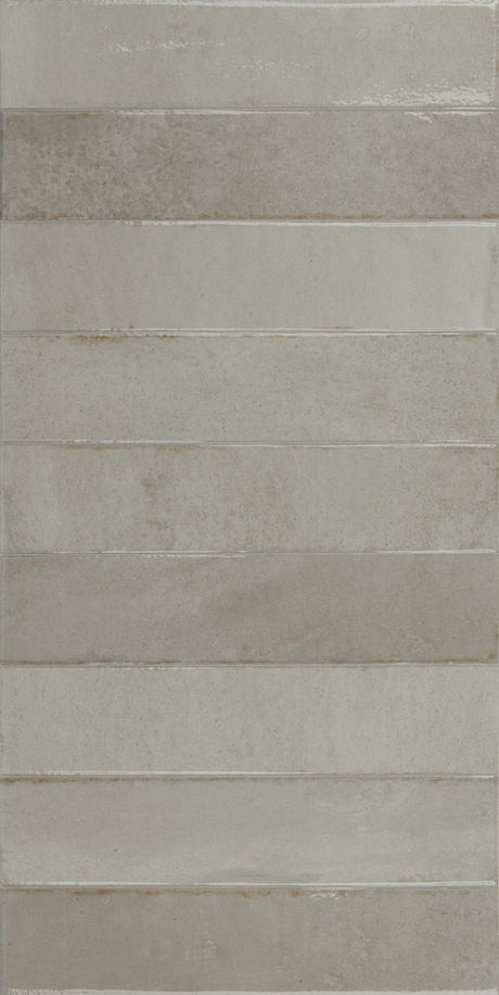 La Jolla fog grey brick effect porcelain tile 300x600mm face