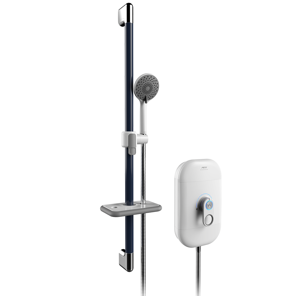 AKW Electric Shower Care Accessory Kit – Chrome, White, Mid Grey or Dark Blue Riser Rail, photo 5