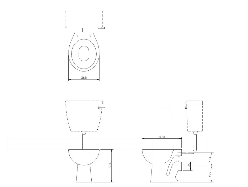 AKW Standard Height Low Level Toilet Suite, photo 3
