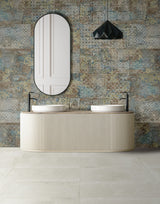 Mendocino blue textile effect matt porcelain wall and floor tile 500x1000mm