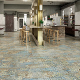 Mendocino blue textile effect 500x1000mm tile detail