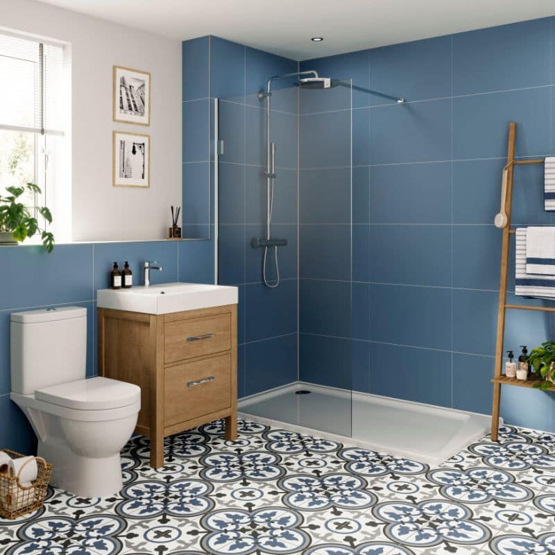 Multipanel Tile Misty Blue Large Tile Bathroom Wall Panel 2400 x 598mm – Matt, photo 2