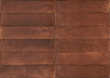 Montauk caramel gloss porcelain brick tile 240x60mm close-up