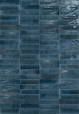 Montauk china blue gloss porcelain tile 240x60mm room setting