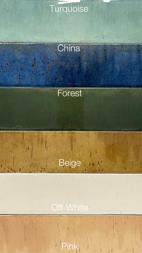 Montauk china blue gloss porcelain tile 240x60mm close-up