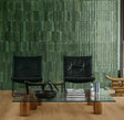 Montauk green 3D rake gloss porcelain wall and floor tile 240x60mm
