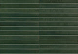 Montauk green 3D rake gloss porcelain tile 240x60mm close-up