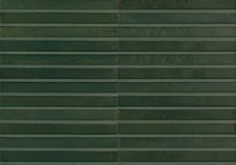 Montauk green 3D rake gloss porcelain tile 240x60mm close-up