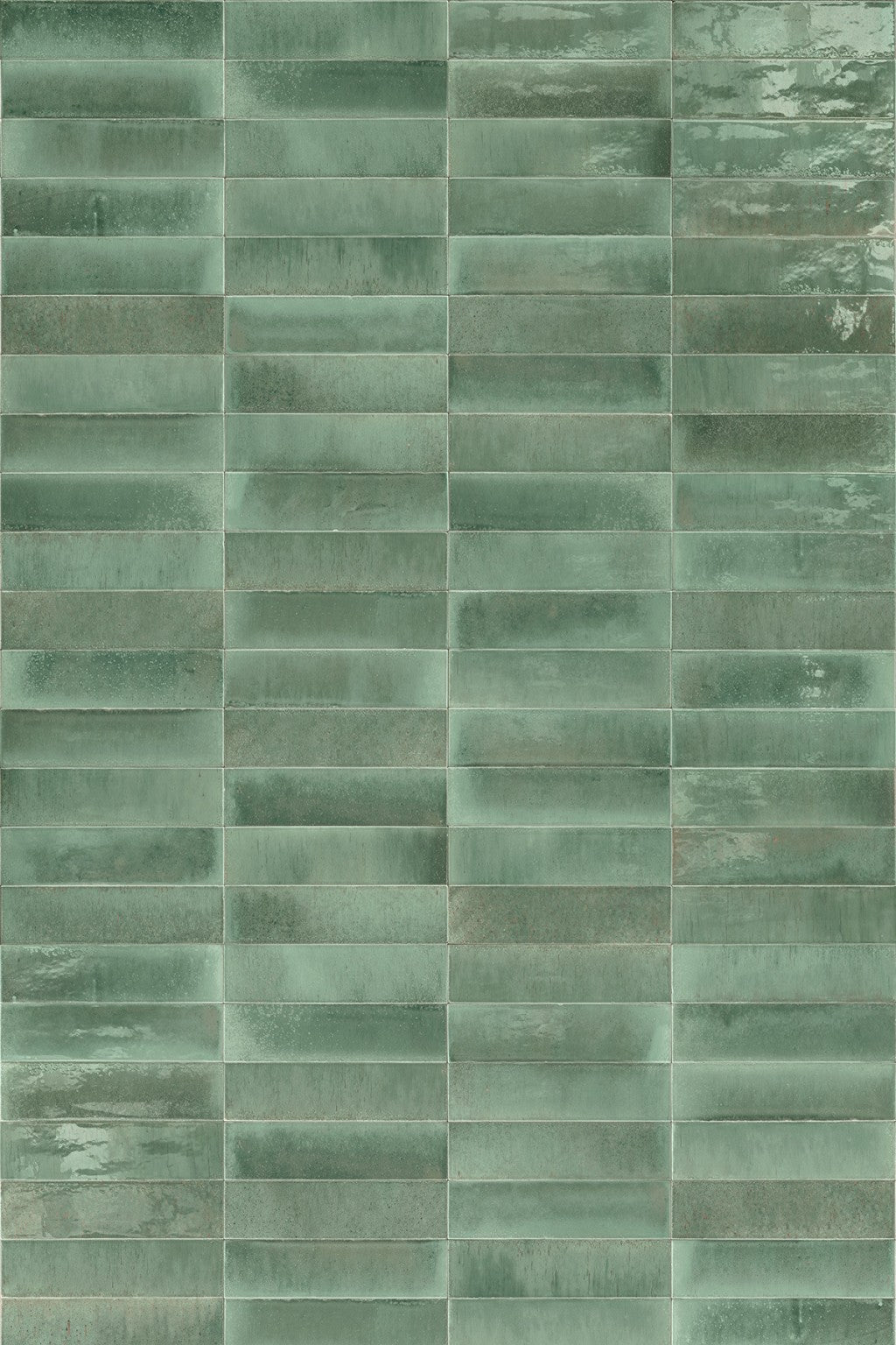 Montauk turquoise gloss porcelain tile 240x60mm detail