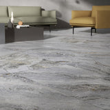 Monterey grey quartzite effect porcelain tile 600x1200mm in a room setting