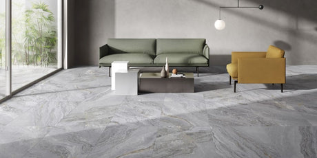Monterey grey matt porcelain 600x1200mm tile detail