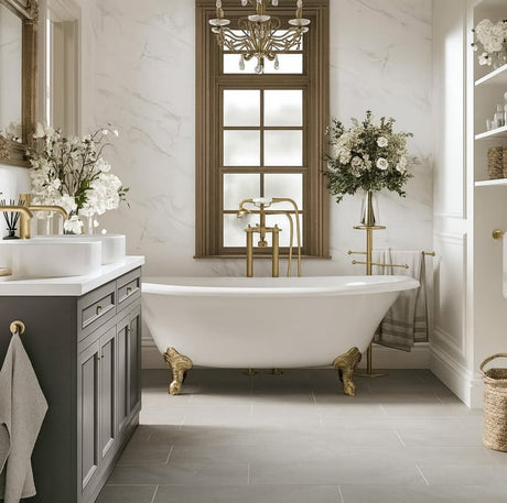 Multipanel Pure Crystal Marble Bathroom Wall Panel – Matt