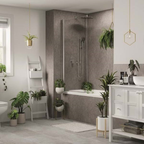 Multipanel Pure Grey Mineral Bathroom Wall Panel – Matt, photo 6