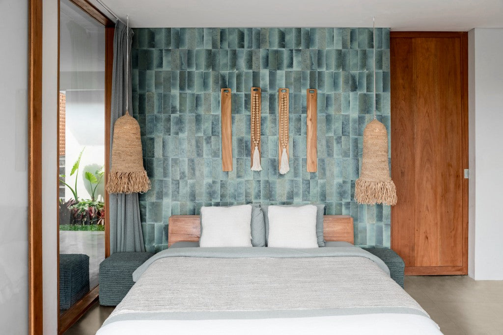 Nantucket Blue gloss porcelain wall and floor brick tile 75x200mm – image 5