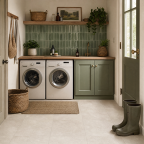 Nantucket Green gloss porcelain wall and floor brick tile 75x200mm