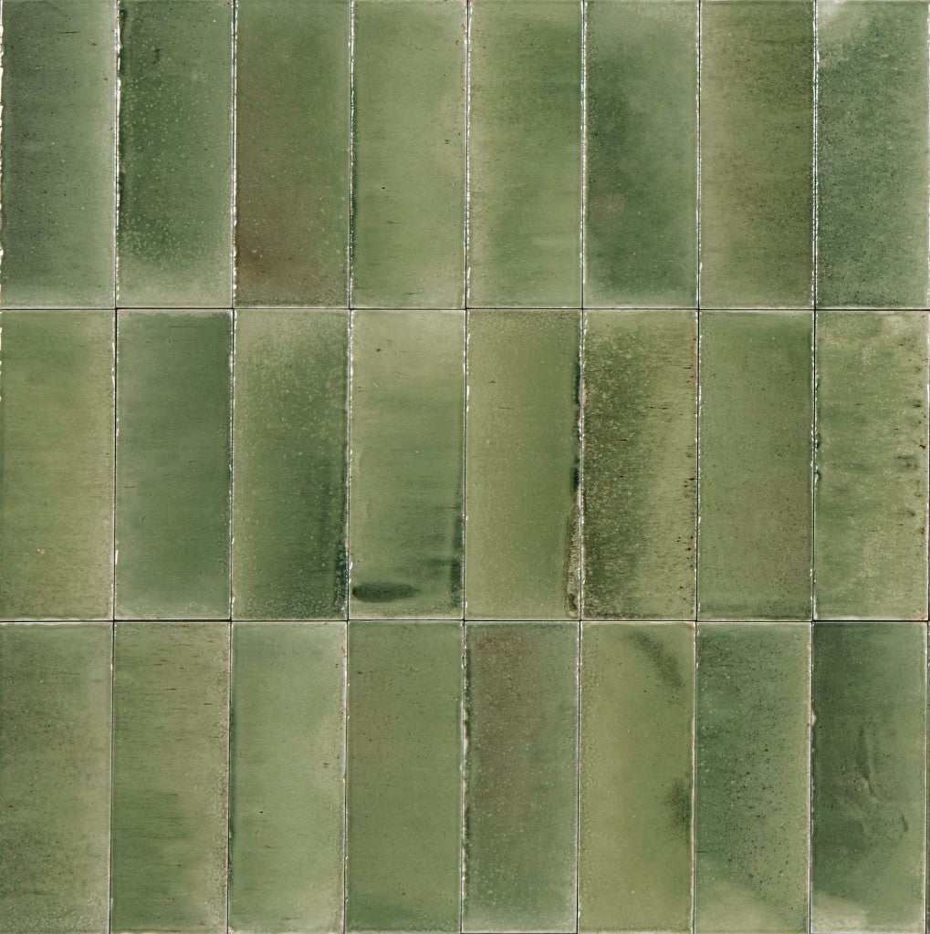 Nantucket Green gloss porcelain wall and floor brick tile 75x200mm – image 3