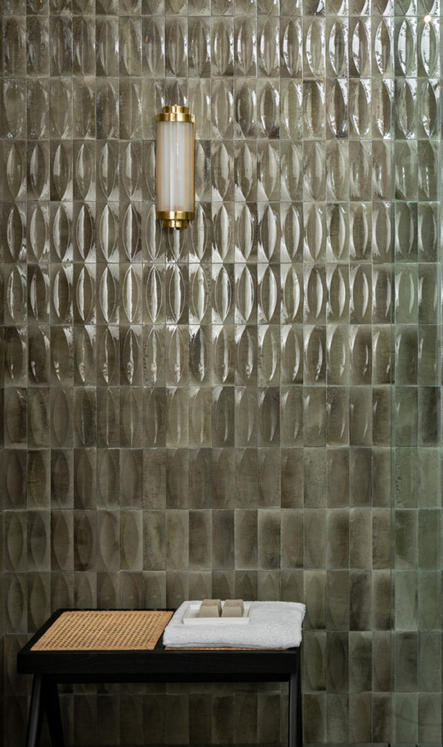 Nantucket Grey Eye Decor gloss porcelain wall and floor brick tile 75x200mm