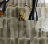 Nantucket Grey gloss porcelain wall and floor brick tile 75x200mm