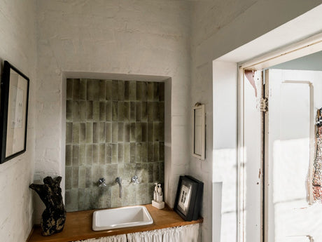 Nantucket Grey gloss porcelain wall and floor brick tile 75x200mm – image 3
