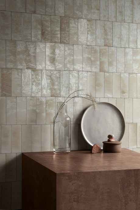 Nantucket Warm Beige gloss porcelain wall and floor brick tile 75x200mm – image 3