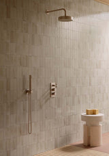 Nantucket Warm Beige gloss porcelain wall and floor brick tile 75x200mm – image 4