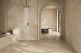 Newport cream stone effect matt porcelain wall & floor tile, 600x600mm