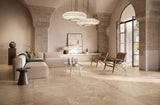 Newport ivory stone effect matt porcelain wall & floor tile, 600x1200mm – view 3