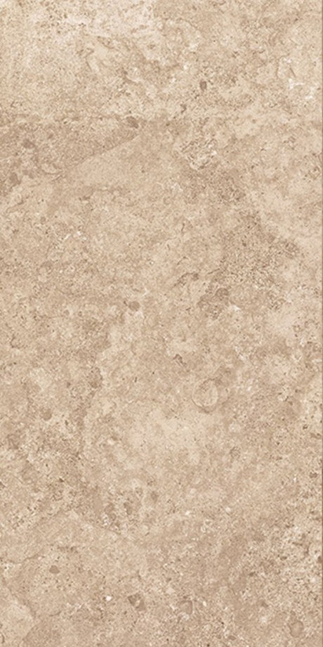 Newport ivory stone effect matt porcelain wall & floor tile, 600x1200mm – view 4