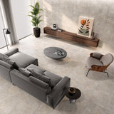 Ocean City greige stone effect matt porcelain wall and floor tile 600x600mm in a room