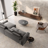 Ocean City greige stone effect matt porcelain tile 600x600mm room setting