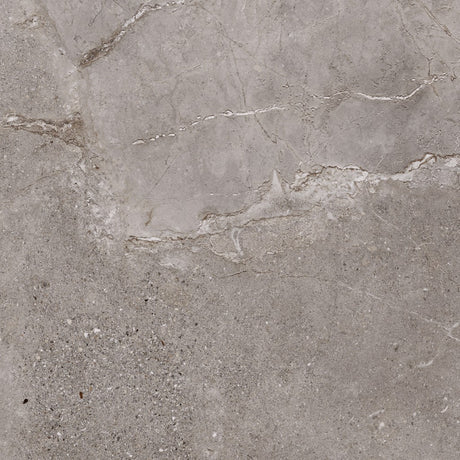 Ocean City grey stone effect matt porcelain wall and floor tile 600x600mm