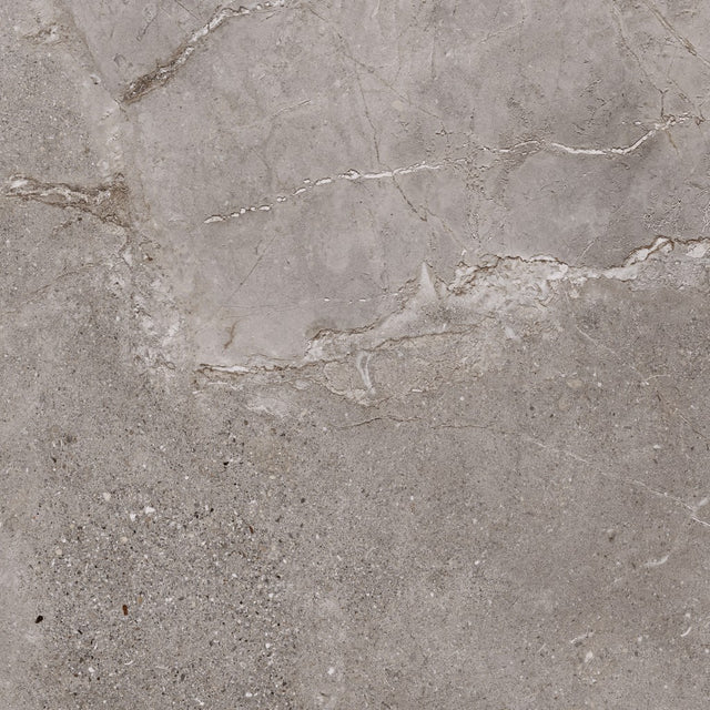 Ocean City grey stone effect matt porcelain wall and floor tile 600x600mm