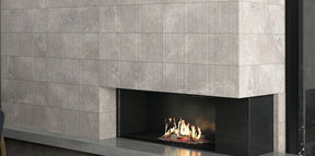 Ocean City grey stone effect satin ceramic brick decor wall tile 300x600mm in a bathroom