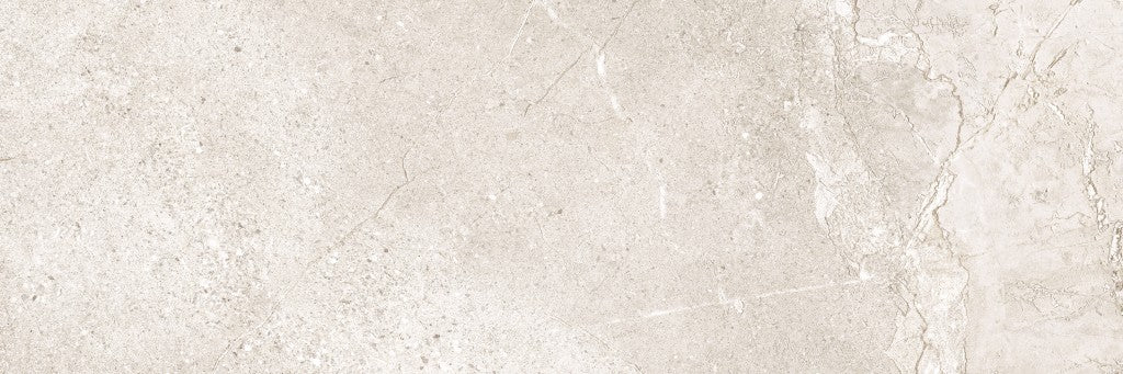 Ocean City white stone effect satin ceramic wall tile 300x600mm